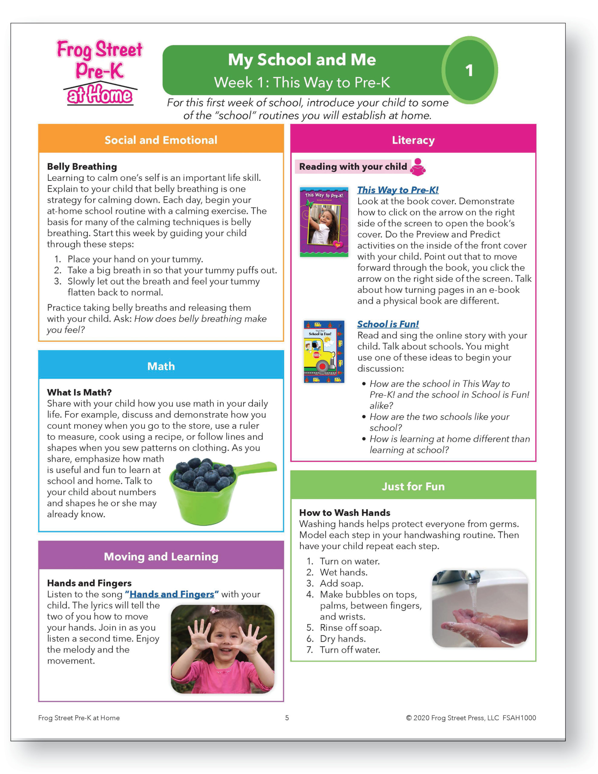 Frog Street PreK At Home Resources for Parents