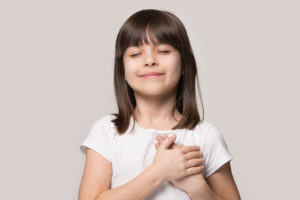 Child showing gratitude