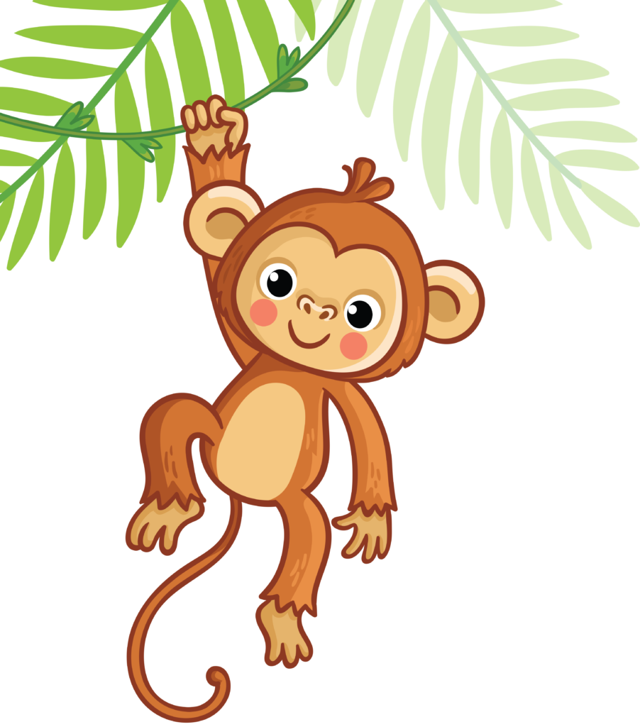 Monkey hanging from tree